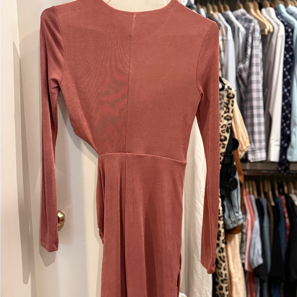 Long Sleeve Pink Dress